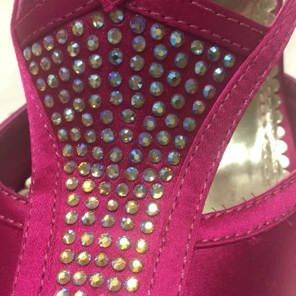 Hot Pink Sole Obsession Satin Evening Shoe